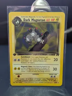 Dark Magneton 28/82 Team Rocket 1st Edition Regular 2000 Vintage Pokemon TCG - Image 1