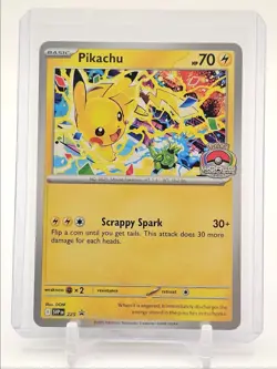 PIKACHU 2025 POKEMON 2025 WORLD CHAMPIONSHIP BLACK STAR PROMO #225 Q0165 - Image 1