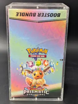 Pokemon TCG S&V Prismatic Evolutions Booster Bundle Display Case w/Acrylic Case - Image 1
