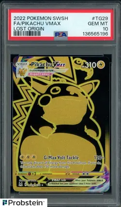 2022 Pokemon TCG SWSH Lost Origin #TG29 Full Art Pikachu VMAX PSA 10 GEM MINT - Image 1