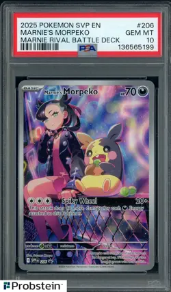 2025 Pokemon SVP En Marnie Rival Battle Deck #206 Marnie's Morpeko PSA 10 - Image 1