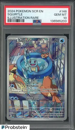 2024 Pokemon SCR EN Illustration Rare #148 Squirtle PSA 10 GEM MINT - Image 1