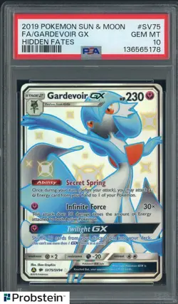 2019 Pokemon Sun & Moon Hidden Fates #SV75 FA Gardevoir GX PSA 10 GEM MINT - Image 1
