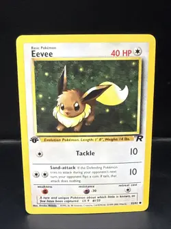 Pokemon TCG Team Rocket 1st Edition Regular Finish Eevee 55/82 E - Image 2