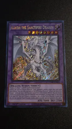 Yugioh Albion the Sanctifire Dragon CYAC-EN035 Secret Rare 1st Ed Near Mint NM - Image 1