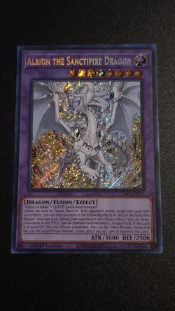Yugioh Albion the Sanctifire Dragon CYAC-EN035 Secret Rare 1st Ed Near Mint NM - Image 2