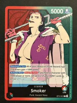 Smoker L OP10-001 Royal Blood One Piece Card Game TCG NM - Image 1