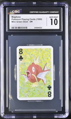 1999 Pokemon Playing Cards Mini Green Deck Magikarp 8 of Clubs CGC 10 GEM MINT - Image 1