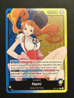 Nami OP11-041 Leader Common A Fist of Divine Speed ONE PIECE Card English NM - Image 1