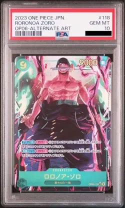 PSA 10 RORONOA Zoro OP06-118 One Piece Card SEC ALT ART 2023 Japanese Japan - Image 1