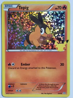 PROMO HOLO Tepig 13/25 MCDONALDS Pokemon Celebrations 25th Anniversary Card - Image 1