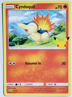 EXCLUSIVE Cyndaquil 10/25 NM / M MCDONALDS Pokemon 25th Anniversary Promo Card - Image 1