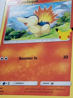 EXCLUSIVE Cyndaquil 10/25 NM / M MCDONALDS Pokemon 25th Anniversary Promo Card - Image 2