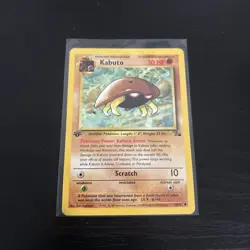 Pokemon TCG Kabuto Fossil 50 1st Edition Common Card NM Condition - Image 1