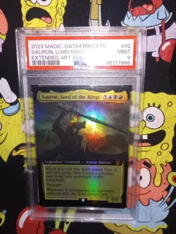 MTG Sauron, Lord of the Rings Extended Art FOIL PSA 9 - Image 1