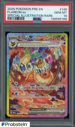 2025 Pokemon Pre En Special Illustration Rare #146 Flareon Ex PSA 10 GEM MINT - Image 1