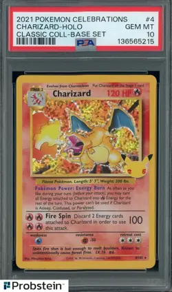2021 Pokemon Celebrations Classic Collection Base Set #4 Charizard Holo PSA 10 - Image 1