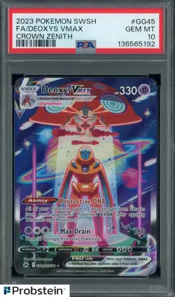 2023 Pokemon SWSH Crown Zenith #GG45 FA Deoxys VMax PSA 10 GEM MINT - Image 1