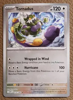 POKEMON TCG SV WHITE FLARE 078/086 TORNADUS MASTER BALL PATTERN HOLO NRMT - Image 1