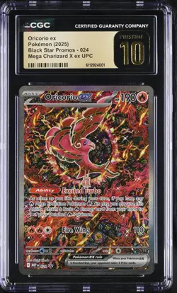 CGC 10 Pristine - Oricorio ex 024 MEP Black Star Promo Pokemon Ultra Premium UPC - Image 3