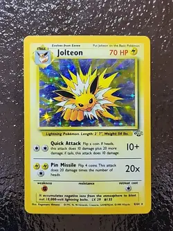 Pokemon TCG Jolteon Jungle 4/64 Holo Unlimited Holo Rare WOTC NM - Image 1