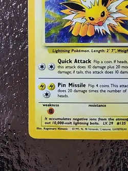 Pokemon TCG Jolteon Jungle 4/64 Holo Unlimited Holo Rare WOTC NM - Image 4