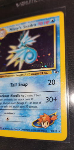 Pokemon TCG Misty's Seadra (Prerelease) 009/132 WotC Promo Holo - Image 4