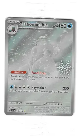 Crabominable 149/142 Sealed Snowflake Stamped Promo Pokemon Holiday Calendar NM - Image 1