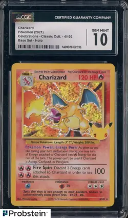 2021 Pokemon Celebrations Classic Base Set Holo #4 Charizard CGC 10 GEM MINT - Image 1