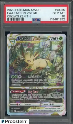 2023 Pokemon SWSH Crown Zenith #GG35 FA Leafeon VSTAR PSA 10 GEM MINT - Image 1