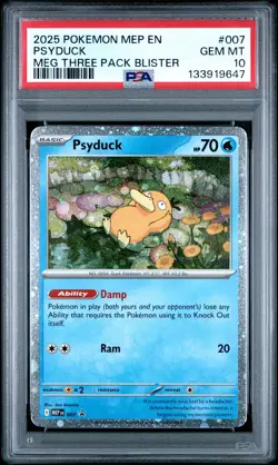 2025 POKEMON MEP EN-ME BLACK STAR PROMO #007 PSYDUCK PSA 10 - Image 1