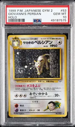 1999 POKEMON JPN GYM 2 #53 GIOVANNI'S PERSIAN-HOLO PSA 10 - Image 1
