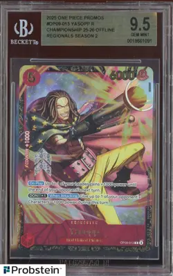 2025 One Piece Promos #OP09-013 Yasopp R Championship Offline Regional BGS 9.5 - Image 1