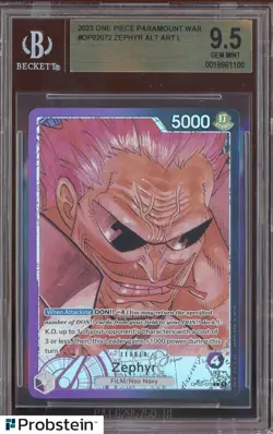 2023 One Piece Paramount War #OP02072 Zephyr Alt Art BGS 9.5 GEM MINT - Image 1