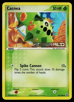 Pokemon Card - Cacnea Emerald 44/106 Common Reverse Holo Stamped - Image 1