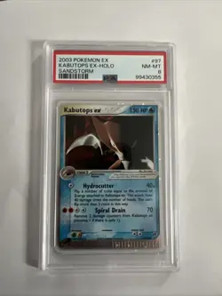 Pokemon TCG Kabutops EX Sandstorm Holo Rare Card 97/100 PSA 8 - Image 1