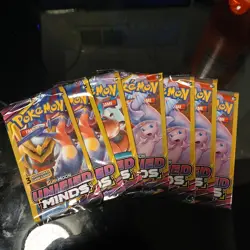 Pokemon TCG: Sun And Moon Unified Minds (3-Card) Factory Sealed ( 7 pack lot) - Image 1