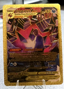 Pokemon Eternatus VMAX 340hp Gold Foil Fan Art Collector Card TCG - Image 1