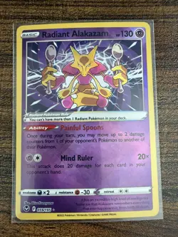 Radiant Alakazam 059/195 Pokemon Card- Near Mint- Silver Tempest - Image 1