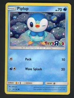 Piplup Stamped Pokemon TCG 32/156 Sun & Moon Toys R Us Promo Near Mint Card - Image 1