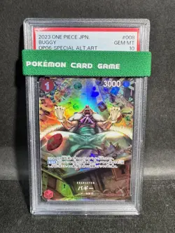 PSA 10 One Piece Card Buggy Formidable Enemies UC Parallel OP03-008 Japanese - Image 1