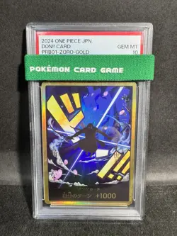PSA 10 DON Card Zoro Gold Frame ONE PIECE Card The Best PRB-01 Japanese Parallel - Image 1
