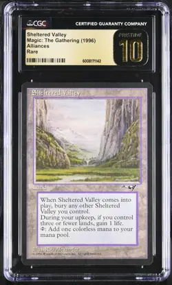 SHELTERED VALLEY Alliances Rare Reserved List CGC 10 Pristine MTG [Nostalgium] - Image 1