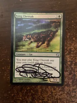 9th Edition MTG FOIL King Cheetah Artist Signed - Image 1
