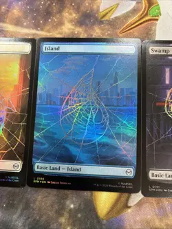 Marvel's Spider-Man Foil Full Art Basic Lands Set Magic The Gathering Unplayed - Image 3