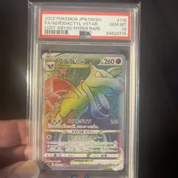 Pokemon Aerodactyl Vstar 118Lost Abyss Hyper Rare Rainbow JP, PSA Gem Mint 10 - Image 1