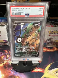 2022 Pokemon SWSH FA Unown V Silver Tempest #177 PSA 9 - Image 1