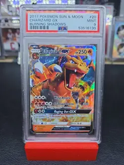 2017 Pokemon Sun & Moon Burning Shadows Charizard GX Full Art #20 PSA 9 Mint - Image 1