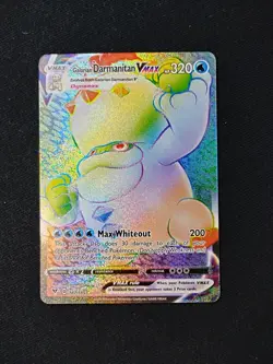 Pokemon TCG Galarian Darmanitan VMAX 187/185 Vivid Voltage Rainbow Secret NM - Image 1