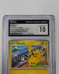 2024 Pokemon SVP EN-SV Black Star Promo World Championships #190 Pikachu CGC 10 - Image 3